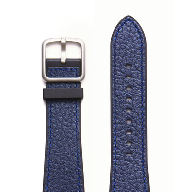 Blue Leather and Steel Buckle